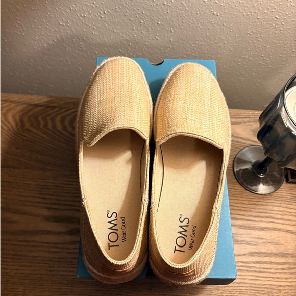 TOMS Natural Woven Slip-Ons-Carolina